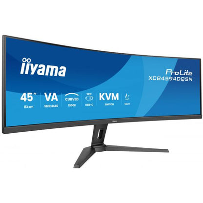 iiyama G-MASTER 45"LCD Curved Bus. UWQHD Monitor PC 114,3 cm (45") 5120 x 1440 Pixel Dual QHD LED Nero [XCB4594DQSN-B1]