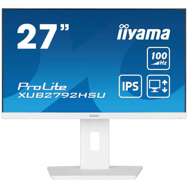 Iiyama ProLite 27 inch - Full HD IPS LED Monitor - 1920x1080 - White - Pivot / HAS [XUB2792HSU-W6]