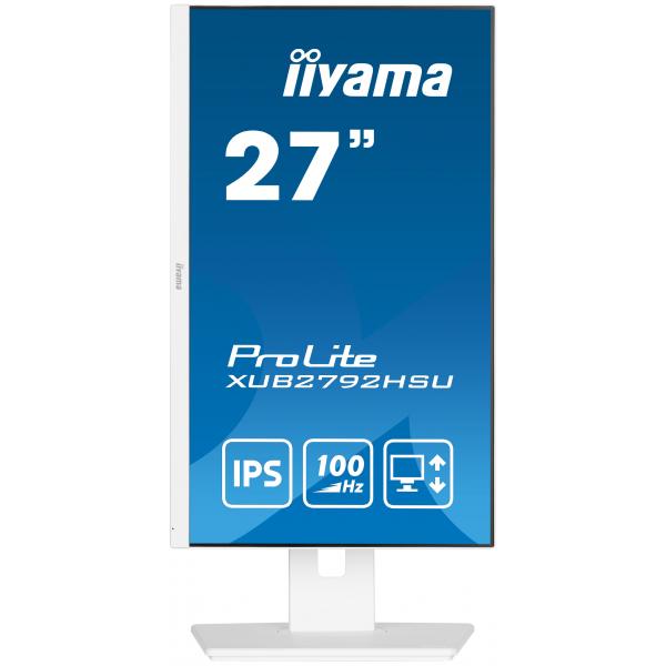 Iiyama ProLite 27 inch - Full HD IPS LED Monitor - 1920x1080 - White - Pivot / HAS [XUB2792HSU-W6]