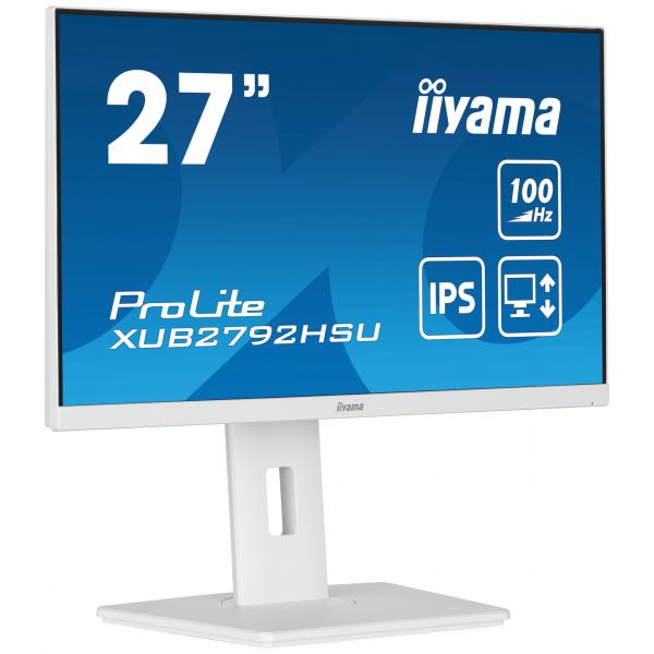 Iiyama ProLite 27 inch - Full HD IPS LED Monitor - 1920x1080 - White - Pivot / HAS [XUB2792HSU-W6]