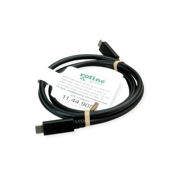 ROLINE GREEN CAVO USB3.2 GEN2, PD 20V5A, WITH EMARK, C - C, M/M, BLACK, 0.5M [11.44.9056]