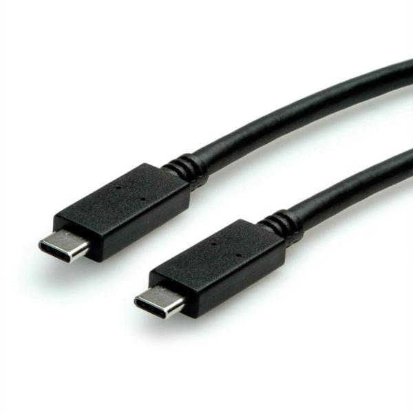 ROLINE GREEN CAVO USB3.2 GEN2, PD 20V5A, WITH EMARK, C - C, M/M, BLACK, 0.5M [11.44.9056]