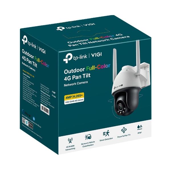 Tp-link VIGI - 4MP 4G LTE Full-Color Wi-Fi Pan/Tilt Network Camera - 4 mm Fixed Lens [VIGIC540-4G(4MM)]