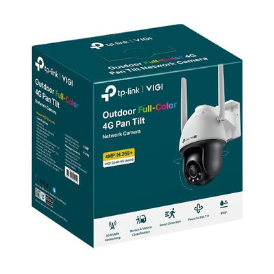 TP-Link - 4MP 4G LTE Full-Color Wi-Fi Pan/Tilt Network Camera SPEC: 4G Cat4 150/50 Mbps, LTE-FDD/LTE-TDD/HSPA+/UMTS, H.265+/H.265/H.264+/H.264, 1/3" Progressive Scan CMOS, Color/0.005 Lux@F1.6, 0 Lux [VIGIC540-4G(4mm)]