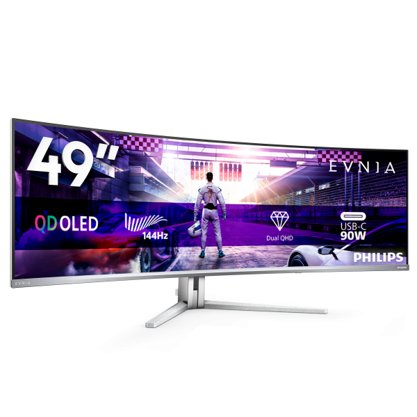 PHILIPS MONITOR CURVO 49 OLED DUAL QHD 32:9 0,03MS, USB-C DOCK, REG ALTEZZA, DP/HDMI, MULTIMEDIALE [49M2C8900L]