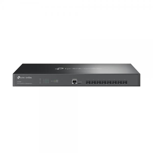 TP-Link - SX3008F - JetStream 8-Port 10GE SFP+ L2+ Managed Switch, 8x 10G SFP+ Slots, RJ45/Micro-USB Console Port, 1U 19-inch Rack-mountable Steel Case, Integration with Omada SDN Controller, Static R [SX3008F]
