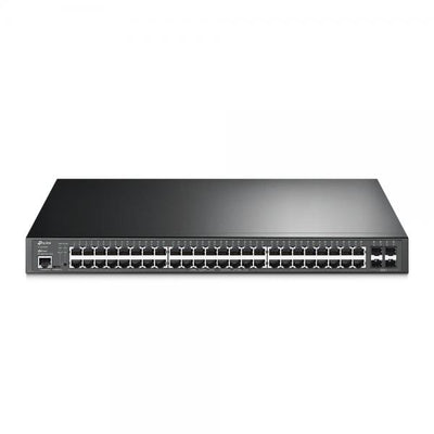 TP-Link - SG3452XP - JetStream 48-Port Gigabit and 4-Port 10GE SFP+ L2+ Managed Switch with 48-Port PoE+, 48x Gigabit PoE+ Ports, 4x 10G SFP+ Slots, RJ45/Micro-USB Console Port, 802.3at/af, 500 W PoE [SG3452XP]