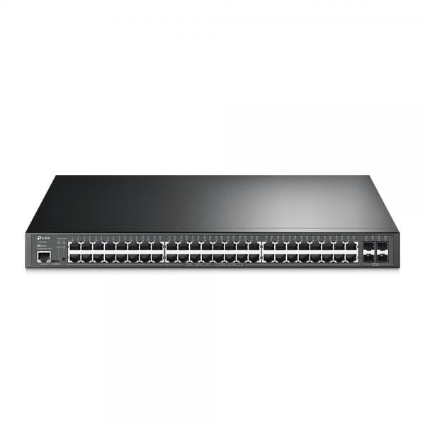 TP-Link - SG3452XP - JetStream 48-Port Gigabit and 4-Port 10GE SFP+ L2+ Managed Switch with 48-Port PoE+, 48x Gigabit PoE+ Ports, 4x 10G SFP+ Slots, RJ45/Micro-USB Console Port, 802.3at/af, 500 W PoE [SG3452XP]