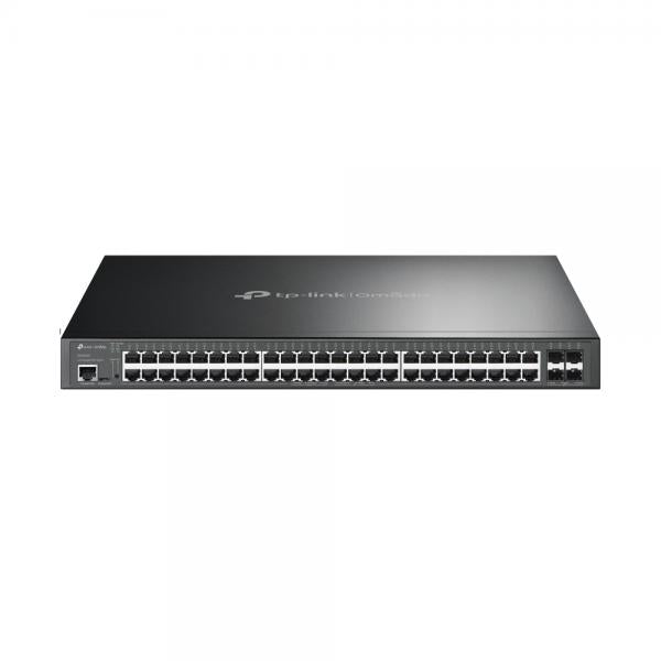 TP-Link - SG3452XP - JetStream 48-Port Gigabit and 4-Port 10GE SFP+ L2+ Managed Switch with 48-Port PoE+, 48x Gigabit PoE+ Ports, 4x 10G SFP+ Slots, RJ45/Micro-USB Console Port, 802.3at/af, 500 W PoE [SG3452XP]