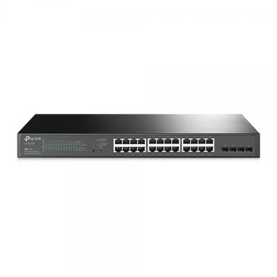 TP-Link - SG2428P - JetStream 28-Port Gigabit Smart Switch with 24-Port PoE+, 24x Gigabit PoE+ Ports, 4x Gigabit SFP Slots, 802.3at/af, 250 W PoE Power, 1U 19-inch Rack-mountable Steel Case, Integrati [SG2428P]
