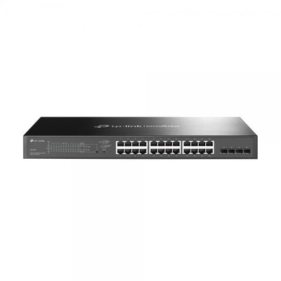 TP-Link - SG2428P - JetStream 28-Port Gigabit Smart Switch with 24-Port PoE+, 24x Gigabit PoE+ Ports, 4x Gigabit SFP Slots, 802.3at/af, 250 W PoE Power, 1U 19-inch Rack-mountable Steel Case, Integrati [SG2428P]