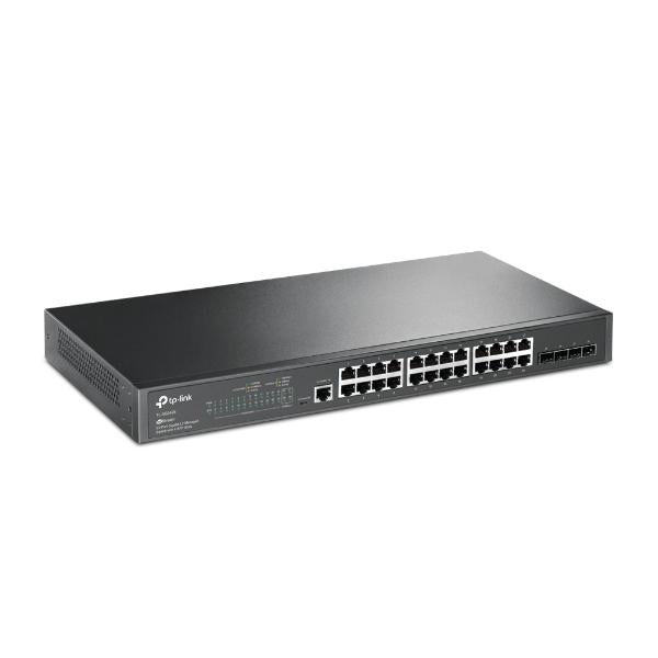 TP-Link - SG3428 - JetStream 24-Port Gigabit L2+ Managed Switch with 4 SFP Slots, 24x Gigabit RJ45 Ports, 4x Gigabit SFP Slots, RJ45/Micro-USB Console Port, 1U 19-inch Rack-mountable Steel Case, Integ [SG3428]