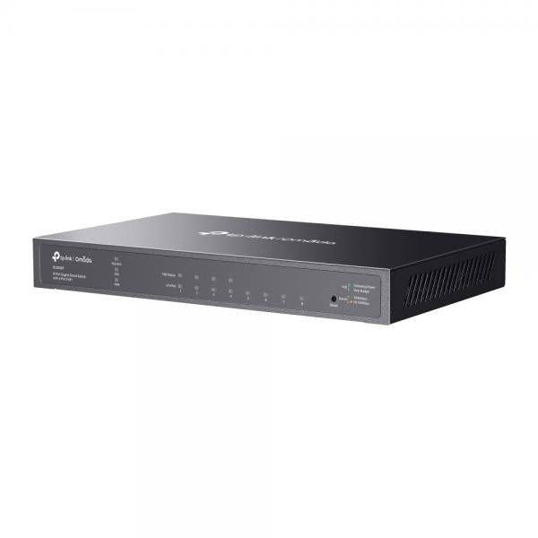 TP-Link - SG2008P - JetStream 8-Port Gigabit Smart Switch with 4-Port PoE+, 4x Gigabit PoE+ Ports, 802.3at/af, 62 W PoE Power, Desktop Steel Case, Integration with Omada SDN Controller, 802.1Q VLAN, S [SG2008P]