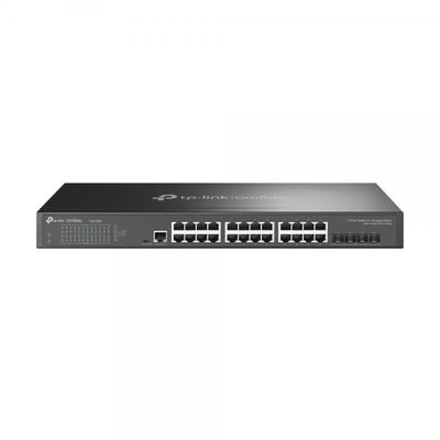 TP-Link - SG3428X - JetStream 24-Port Gigabit L2+ Managed Switch with 4 10GE SFP+ Slots, 24x Gigabit RJ45 Ports, 4? 10G SFP+ Slots, RJ45/Micro-USB Console Port, 1U 19-inch Rack-mountable Steel Case, I [SG3428X]