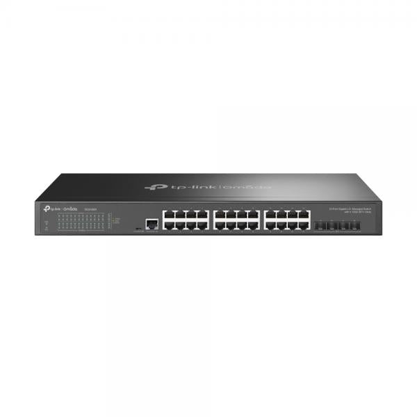 TP-Link - SG3428X - JetStream 24-Port Gigabit L2+ Managed Switch with 4 10GE SFP+ Slots, 24x Gigabit RJ45 Ports, 4? 10G SFP+ Slots, RJ45/Micro-USB Console Port, 1U 19-inch Rack-mountable Steel Case, I [SG3428X]