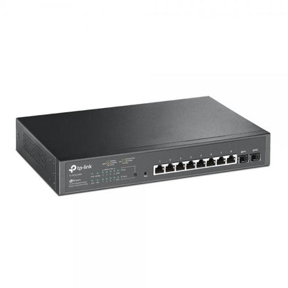TP-Link - SG2210MP - JetStream 10-Port Gigabit Smart Switch with 8-Port PoE+ , 8x Gigabit PoE+ Ports, 2x Gigabit SFP Slots, 802.3at/af, 150 W PoE Power, 1U 13-inch Rack-mountable Steel Case, Integrati [SG2210MP]