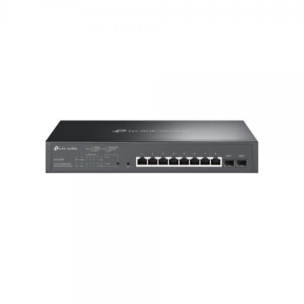 TP-Link - SG2210MP - JetStream 10-Port Gigabit Smart Switch with 8-Port PoE+ , 8x Gigabit PoE+ Ports, 2x Gigabit SFP Slots, 802.3at/af, 150 W PoE Power, 1U 13-inch Rack-mountable Steel Case, Integrati [SG2210MP]