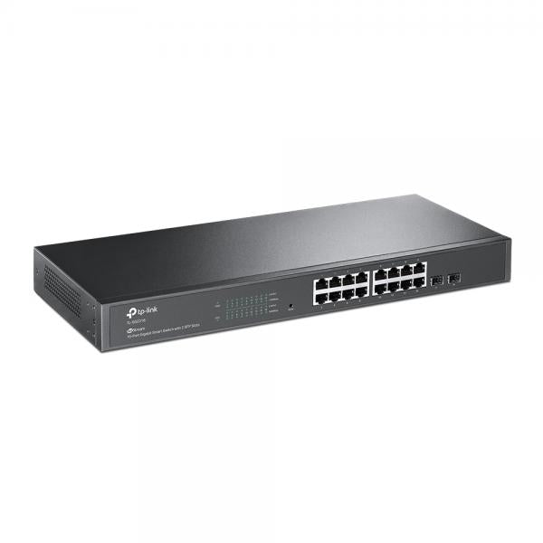 TP-Link - SG2218 - JetStream 16-Port Gigabit Smart Switch with 2 Gigabit SFP Slots, 16x Gigabit RJ45 Ports, 2x Gigabit SFP Slots, 1U 19-inch Rack-mountable Steel Case, Integration with Omada SDN Contr [SG2218]