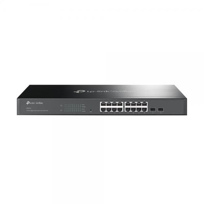 TP-Link - SG2218 - JetStream 16-Port Gigabit Smart Switch with 2 Gigabit SFP Slots, 16x Gigabit RJ45 Ports, 2x Gigabit SFP Slots, 1U 19-inch Rack-mountable Steel Case, Integration with Omada SDN Contr [SG2218]