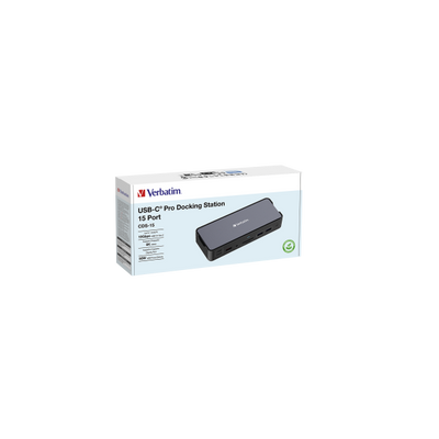 VERBATIM DOCKING STATION USB-C PRO MULTIPORT HUB 15 IN 1 HDMI PD 80W [32171]