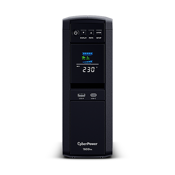 CYBER POWER UPS PURE SINEWAVE CP1600EPFCLCD LCD 1600VA/1000W AVR USB 6xSCH [CP1600EPFCLCD]