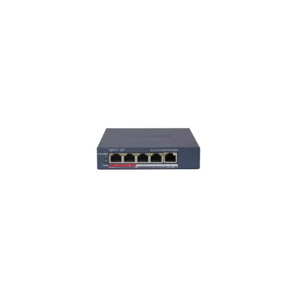 SWITCH HIKVISION SMART MANAGED POE 10/100 L2, 4 10/100M RJ45 POE PORTS, 1 10/100M RJ45 PORT, 802.3AF [DS-3E1105P-EI]