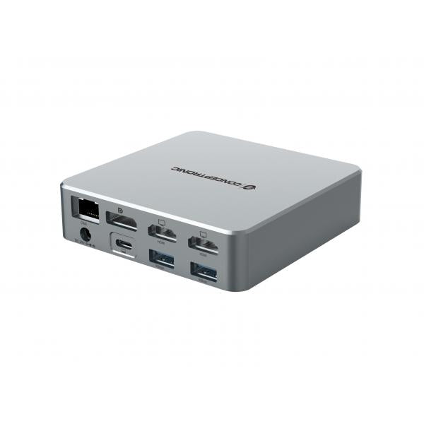 Conceptronic 15-in-1 DisplayLink USB 3.2 Gen 2 Docking Station - USB-A 5Gbps x 2 - USB-A 10Gbps x 2 - USB-C 10Gbps x 2 - HDMI x 2 - DisplayPo [DONN25G]