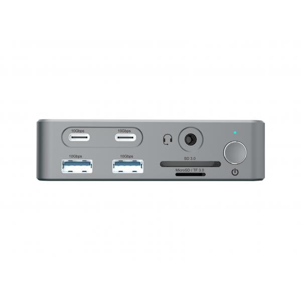 Conceptronic 15-in-1 DisplayLink USB 3.2 Gen 2 Docking Station - USB-A 5Gbps x 2 - USB-A 10Gbps x 2 - USB-C 10Gbps x 2 - HDMI x 2 - DisplayPo [DONN25G]