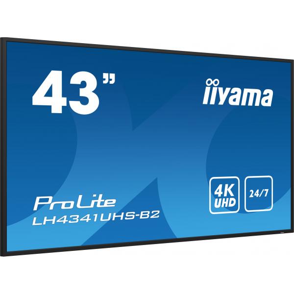 iiyama LH4341UHS-B2 visualizzatore di messaggi 108 cm (42.5") LCD 500 cd/m 4K Ultra HD Processore integrato Android 8.0 24/7 [LH4341UHS-B2]