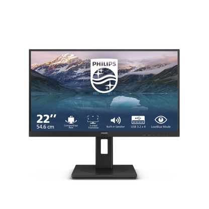 PHILIPS MONITOR 21,5 LED VA 16:9 FHD 4MS 250 CDM, VGA/DP/HDMI, MULTIMEDIALE [222S9JML]