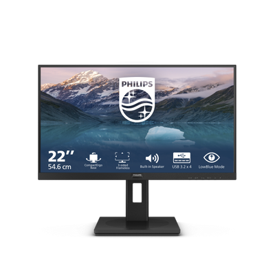 PHILIPS MONITOR 21,5 LED VA 16:9 FHD 4MS 250 CDM, VGA/DP/HDMI, MULTIMEDIALE [222S9JML]