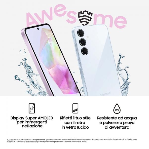 Samsung Galaxy A35 5G Display FHD+ Super AMOLED 6.6, Android 14, 6GB RAM, 128GB, Dual SIM, Batteria 5.000 mAh, Awesome Lemon [SM-A356BZYBEUE] - ITPartners