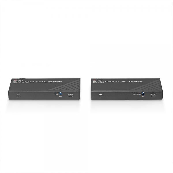 Lindy Extender HDBaseT Cat.6 KVM HDMI 4K60, USB 2.0 & IR, 150m [LINDY39384]