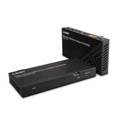 Lindy Extender HDBaseT Cat.6 KVM HDMI 4K60, USB 2.0 & IR, 150m [LINDY39384]