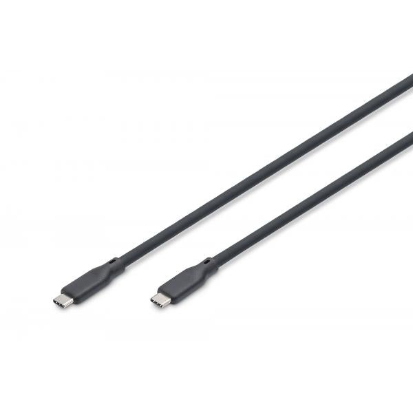 Digitus Silicone Charging and Connection cable - USB-C to USB-C - 1m - 10G - 4K - 100W - Black [AK-300342-010-S]
