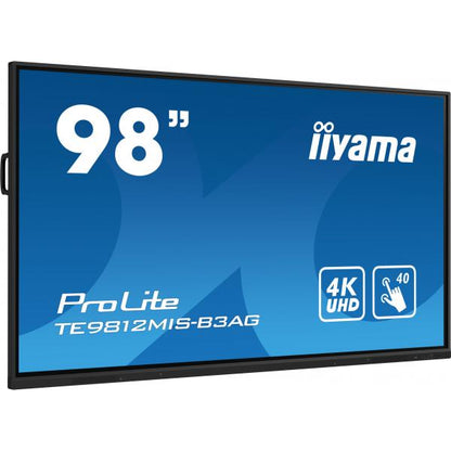 iiyama TE9812MIS-B3AG visualizzatore di messaggi Design chiosco 2,49 m (98") LCD Wi-Fi 400 cd/m 4K Ultra HD Nero Touch screen Processore integrato Android 11 24/7 [TE9812MIS-B3AG]