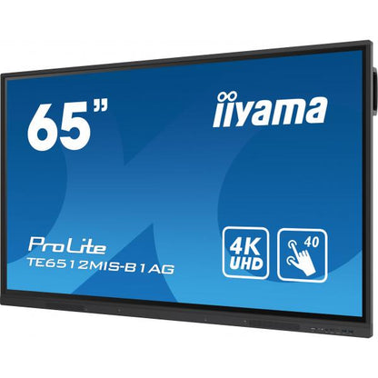 iiyama TE6512MIS-B3AG visualizzatore di messaggi Design chiosco 165,1 cm (65") LCD Wi-Fi 400 cd/m 4K Ultra HD Nero Touch screen Processore integrato Android 11 24/7 [TE6512MIS-B3AG]