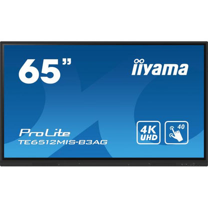 iiyama TE6512MIS-B3AG visualizzatore di messaggi Design chiosco 165,1 cm (65") LCD Wi-Fi 400 cd/m 4K Ultra HD Nero Touch screen Processore integrato Android 11 24/7 [TE6512MIS-B3AG]