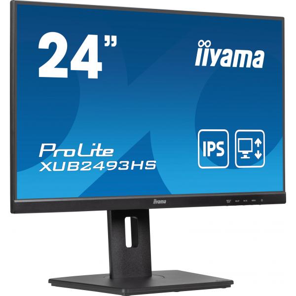 Iiyama ProLite 24 inch - Full HD IPS LED Monitor - 1920x1080 - Pivot / HAS [XUB2493HS-B6]