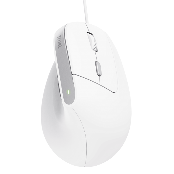TRUST MOUSE ERGONOMICO BAYO II, BIANCO [25397]