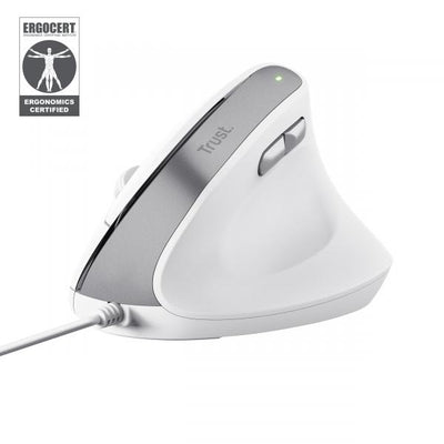 TRUST MOUSE ERGONOMICO BAYO II, BIANCO [25397]