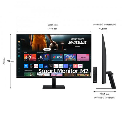 Samsung Smart Monitor M7 - M70D da 32'' UHD Flat [LS32DM700UUXEN]