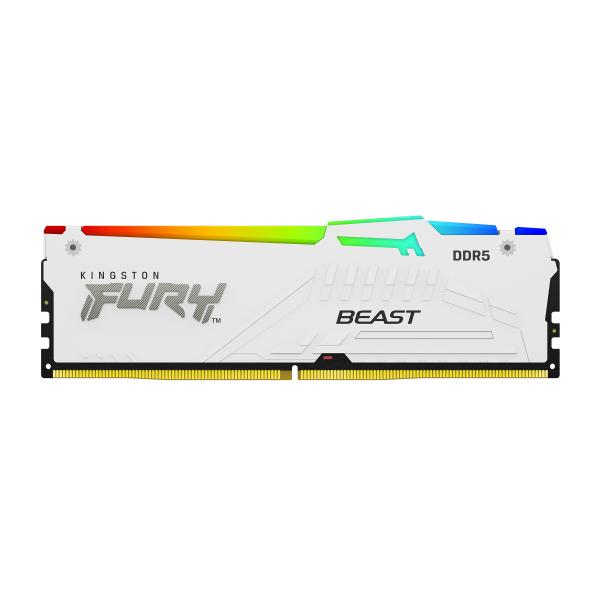 Kingston Technology FURY Beast 64GB 6400MT/s DDR5 CL32 DIMM (Kit da 2 moduli) White RGB EXPO [KF564C32BWEAK2-64]