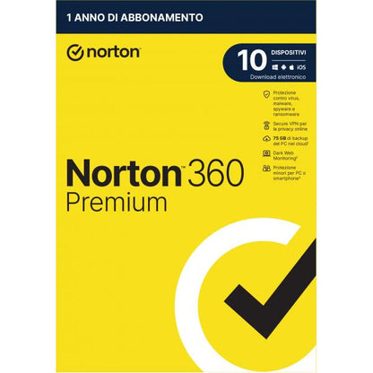 NORTON 360 PREMIUM 75GB IT 1 USER 10 DEVICE 1Y VECCHIO CODICE 21397805 [21429125]