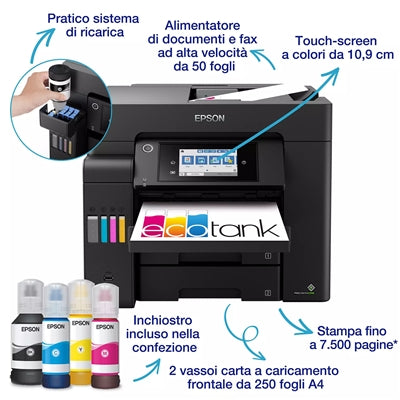 Epson EcoTank ET-5805 Ad inchiostro A4 4800 x 2400 DPI 32 ppm Wi-Fi [C11CJ30405]