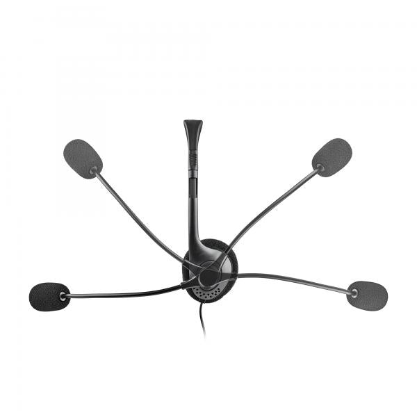 AURICULARES NGS CON MICRÓFONO AJUSTABLE, CONEXIÓN AUDIO 3,5mm + ADAPTADOR DOBLE JACK 3,5mm, CABLE 1,5M [MS103MAX]