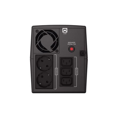 Conceptronic 1500VA 900W UPS - IEC x 3 - Schuko x 2 - HID USB - AVR [ZEUS08EM]