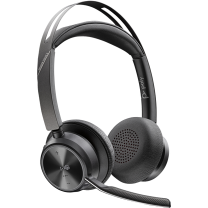 POLY Voyager Focus 2 Microsoft Teams Certified USB-C-C Headset +USB-C/A Adapter +Charging Stand [9T9J6AA#AC3]