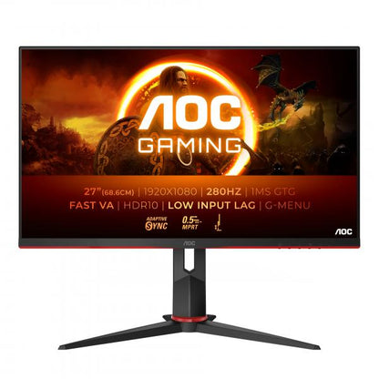 AOC MONITOR GAMING 27 LED VA 16:9 FHD 0,5MS 300CDM 280HZ PIVOT HDMI/DP [27G2ZN3/BK]