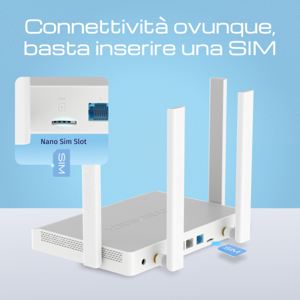 KEENETIC EXPLORER 4G (KN-4910), MODEM/ROUTER 4G, 4 PORTE 100MBPS, WI-FI AC1200, MESH, VPN, PARENTAL [KN-4910-01-EU]